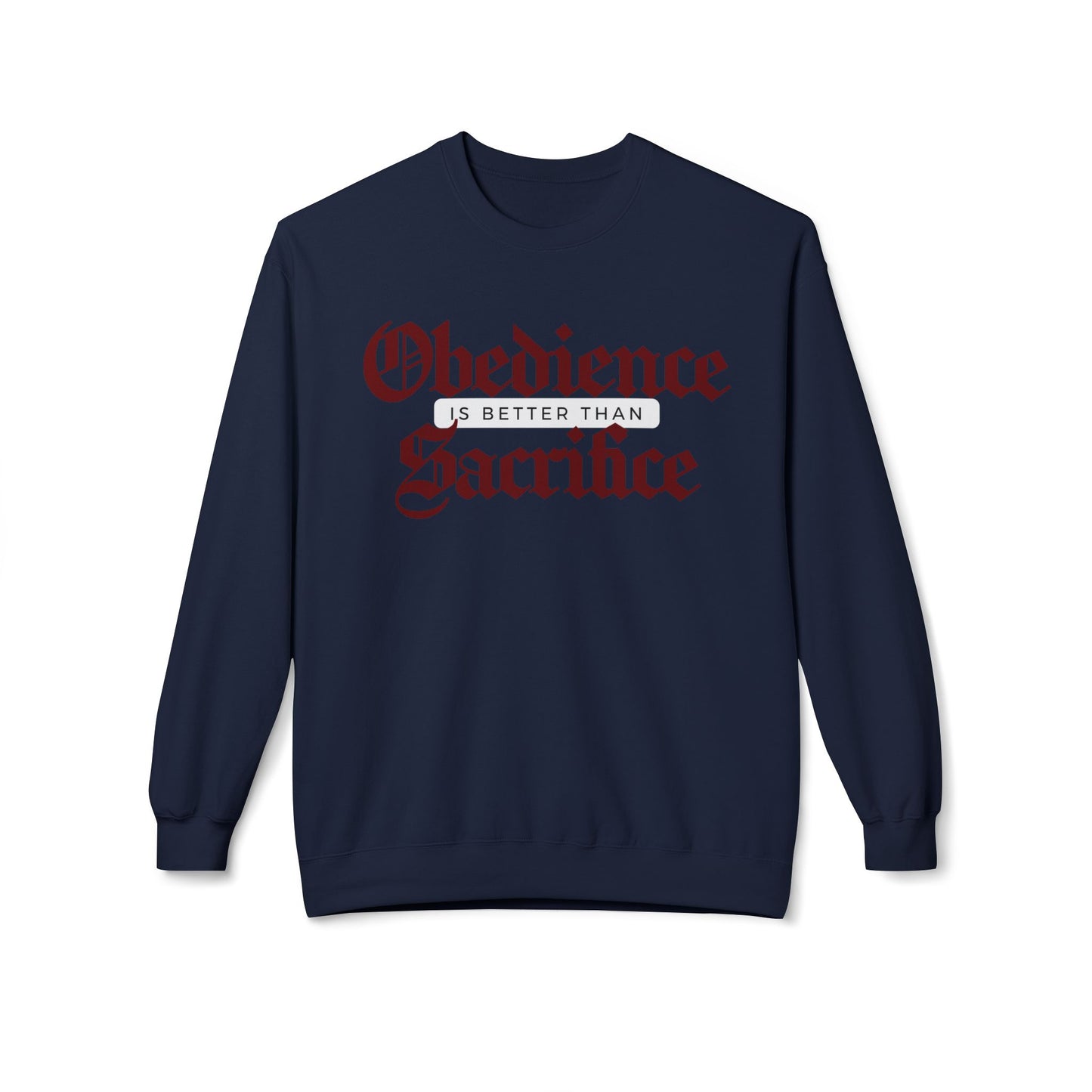 Obedience Unisex Fleece Crewneck Sweatshirt - Cozy, Casual Comfort for All Occasions, Perfect for Gifting, Everyday Wear, Home Lounging
