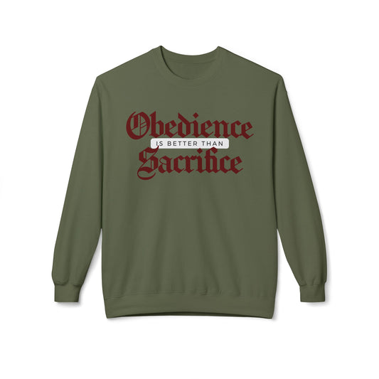 Obedience Unisex Fleece Crewneck Sweatshirt - Cozy, Casual Comfort for All Occasions, Perfect for Gifting, Everyday Wear, Home Lounging