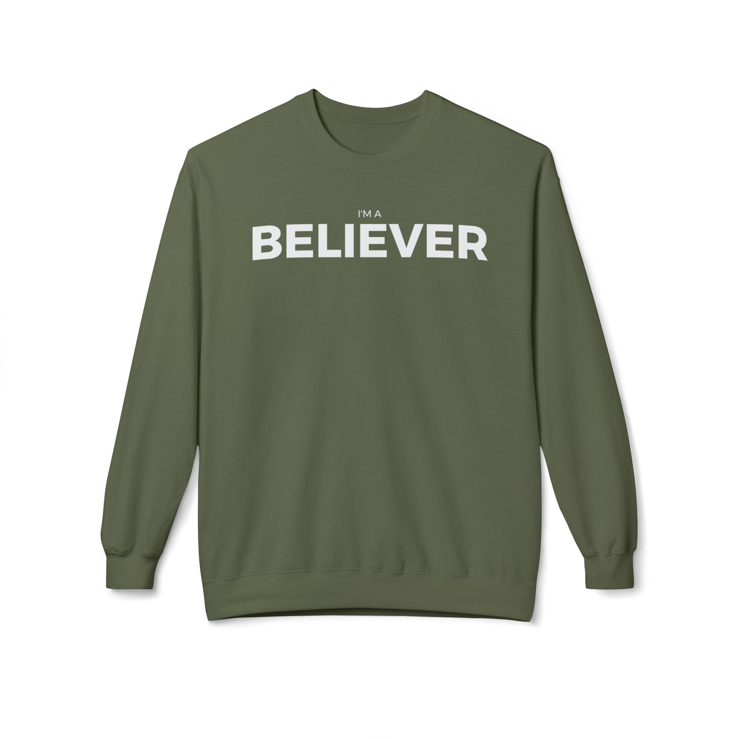 I'M A BELIEVER - Unisex Fleece Crewneck Sweatshirt - Cozy, Casual Comfort for All Occasions, Perfect for Gifting, Everyday Wear, Home Lounging