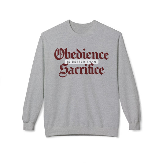 Obedience Unisex Fleece Crewneck Sweatshirt - Cozy, Casual Comfort for All Occasions, Perfect for Gifting, Everyday Wear, Home Lounging